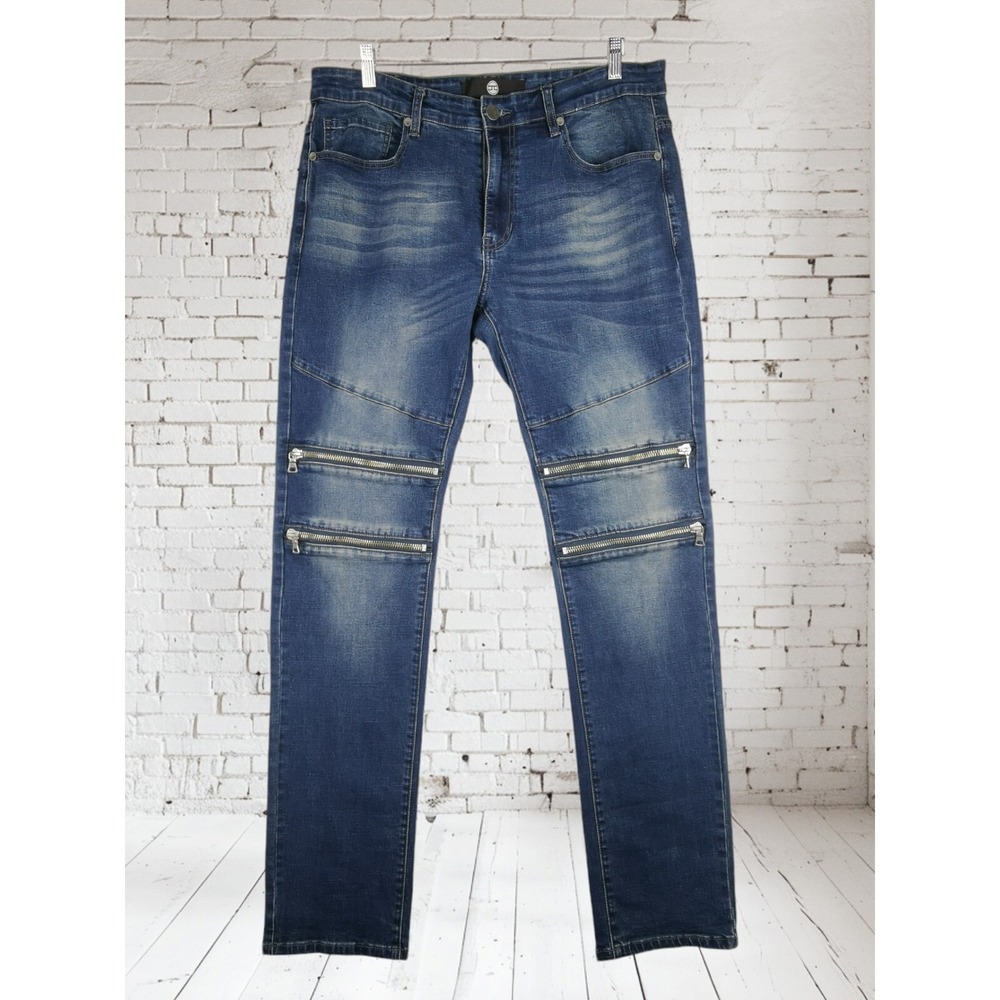 Jordan Craig Aaron Jeans Men's 34x34 Blue Flex Denim 4 Zippers Stretch